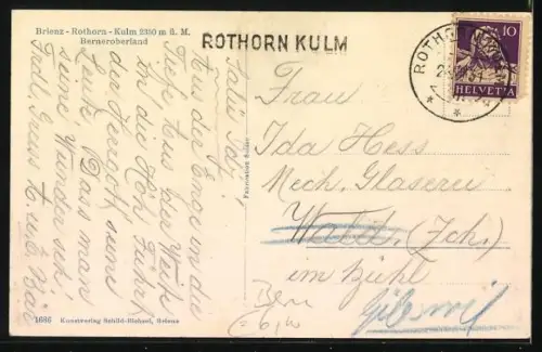 AK Brienz /BE, Wirtschaft Rothorn-Kulm