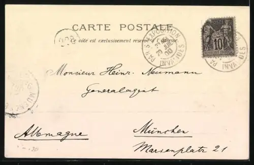 Lithographie Paris, Exposition universelle de 1900, Les Palais a L`Esplanade des Invalides