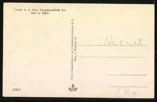 AK Bruck a. d. Mur, Zusammenfluss der Mur u. Mürz