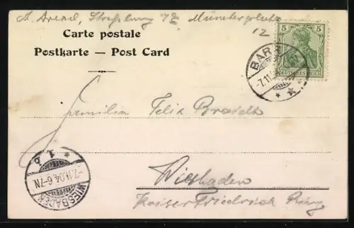 AK Barr, Hotel St. Jakob mit Waldpartie