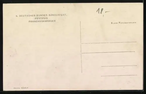AK X. Deutsches Bundes Sängerfest, Festzug Fahnenschwinger