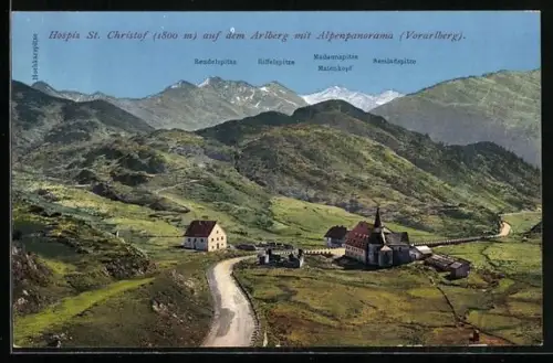 AK St. Christof am Arlberg, Hospiz mit Alpenpanorama