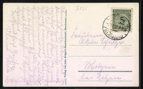 AK Jork, Bauernhaus mit Kirschblüte, Altländer Braut mit Nationaltracht