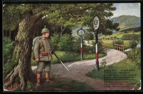 AK Deutsche Grenzwacht, Völkerkrieg 1914-15