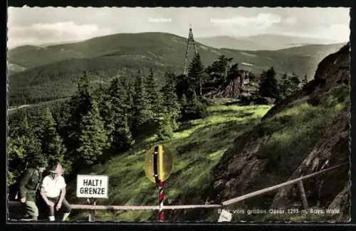 AK Blick vom grossen Osser, Grenze