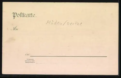 Lithographie Imkerei und Schafsherde in der Lüneburger Heide