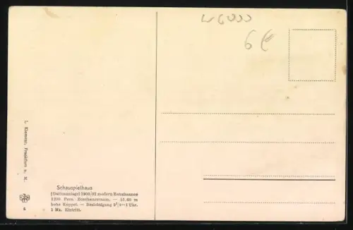 AK Frankfurt a. M., Schauspielhaus mit Strassenbahn