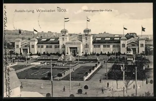 AK Wiesbaden, Handwerk- und Gewerbe-Kunst-Ausstellung 1909, Hauptgewerbehalle