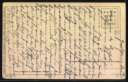 AK Geflügelte Frau, Unendlichkeit gemalt von W. v. Bonge