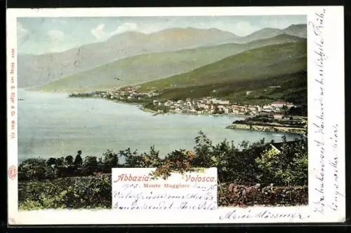 AK Abbazia / Opatija, Gesamtansicht mit Volosca und Monte Maggiore