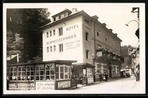 AK Herrnskretschen / Hrensko, Hotel Schweizerhaus mit Cafe-Restaurant