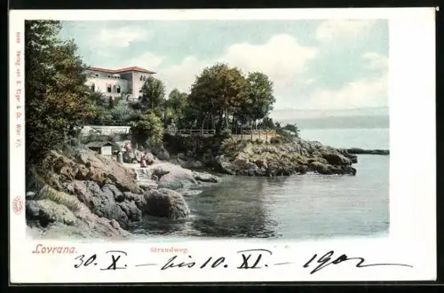 AK Lovrana, Partie am Strandweg