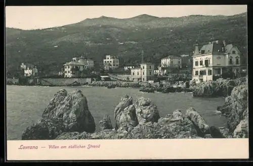 AK Lovrana, Villen am südlichen Strand