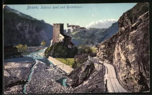AK Schloss Runkelstein, Ansicht mit Schloss Ried