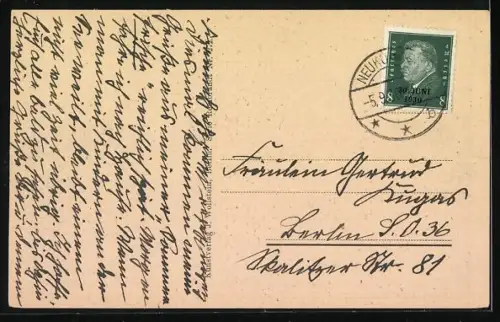 AK Neukuhren, Hafenmole bei rauer See