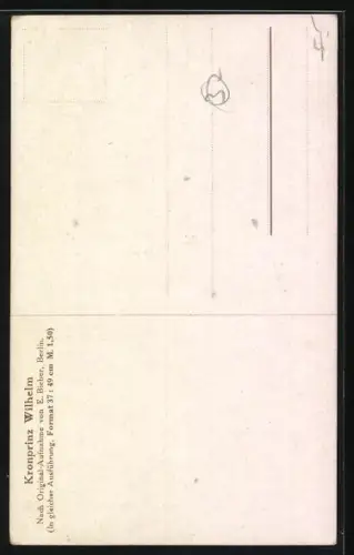 AK Kronprinz Wilhelm von Preussen in feldgrauer Uniform mit Orden und Schützenschnur