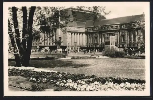 AK Leipzig, Hauptbahnhof vom Park aus gesehen