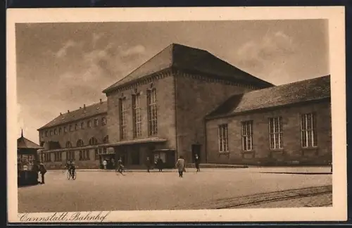 AK Cannstatt, Bahnhof mit Strassenpartie