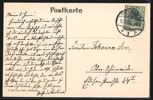 AK Wiesbaden, Blick auf den Hauptbahnhof