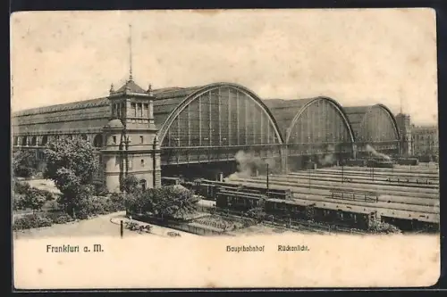 AK Frankfurt a. M., Hauptbahnhof Rückansicht