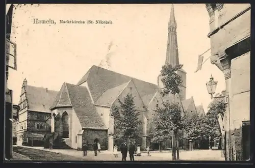 AK Hameln, Partie an der Marktkirche (St. Nikolai)