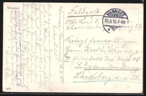 AK Berlin-Wannsee, Blick über den Wannsee mit zahlreichen Segelbooten