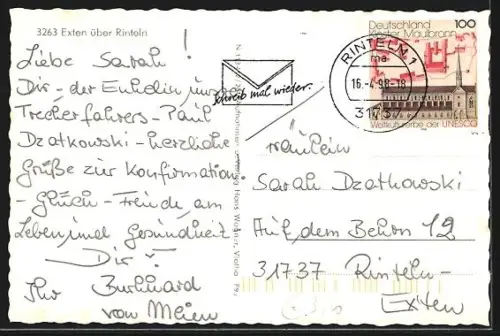 AK Exten, Exterwehr, Schloss, Hauptstrasse, Partie in der Ortsmitte mit Kriegerdenkmal