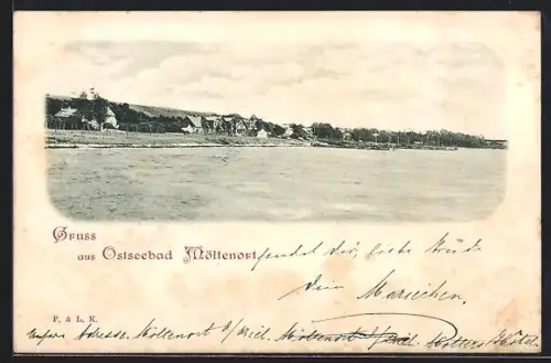 AK Ostseebad Möltenort, Ortsansicht von der See aus