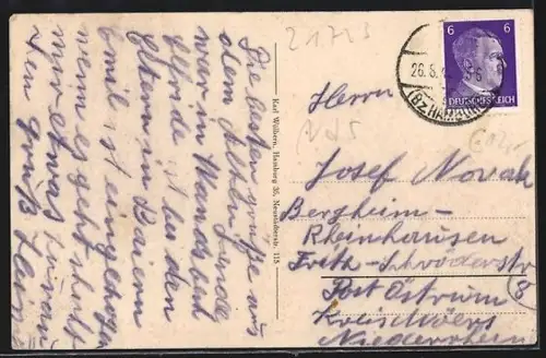 AK Altenlande-Lühe, Uferpartie und Altenländerin in Nationaltracht