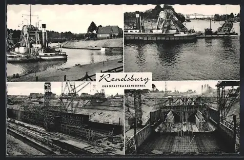 AK Rendsburg, Europastrassentunnel im Bau