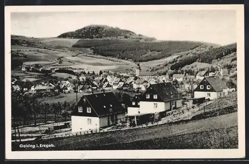 AK Geising i. Erzgeb., Blick auf den Ort aus der Vogelschau