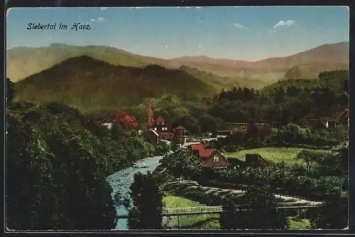 AK Siebertal im Harz, Panorama mit Ort und umgebender Natur