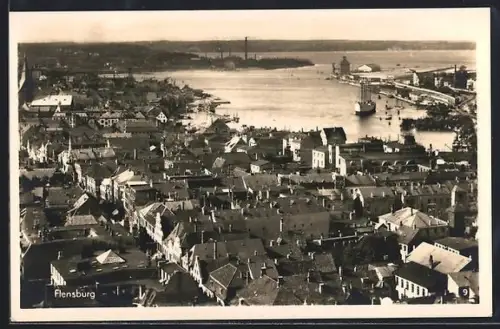 AK Flensburg /Nordmark, Stadtansicht aus der Vogelschau