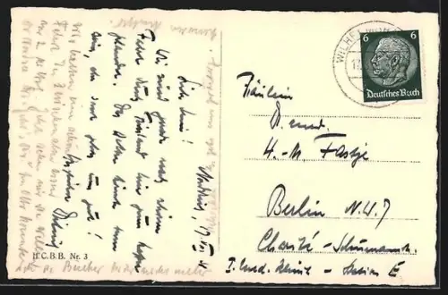 AK Emden, Rathaus mit Uferpartie Booten