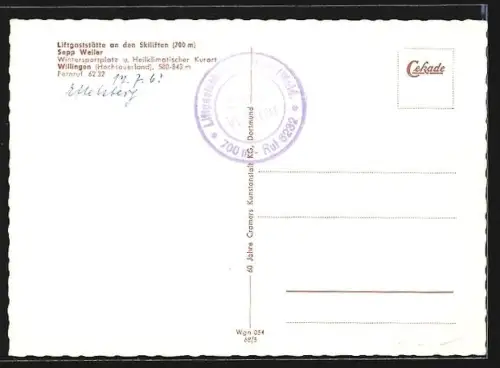 AK Willingen /Hochsauerland, Liftgaststätte an den Skiliften, Inh. Sepp Weiler