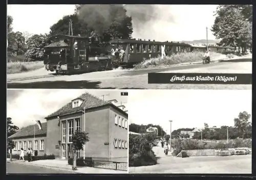 AK Baabe /Rügen, Kleinbahn, Reichsbahn-Erholungsheim Ernst Kamith