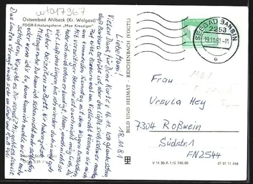 AK Ahlbeck / Ostseebad, FDGB-Erholungsheim Max Kreuziger