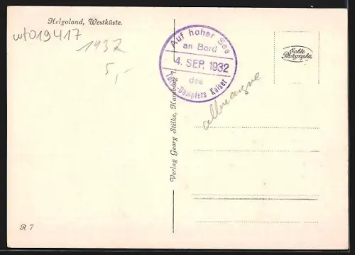 AK Helgoland, Partie an der Westküste