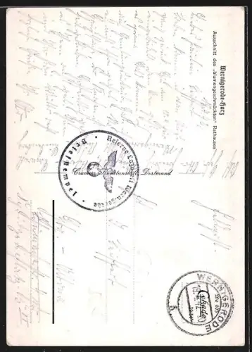 AK Wernigerode /Harz, Teilansicht des blumengeschmückten Rathauses