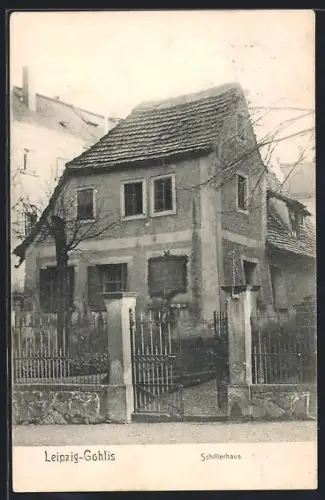 AK Leipzig-Gohlis, Ansicht vom Schillerhaus