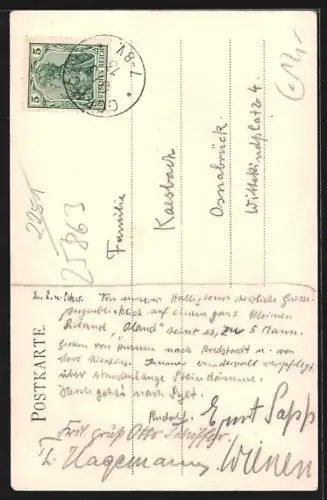 AK Hallig Oland, Ansicht des Warfthauses auf der Hallig