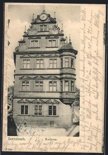 AK Gernsbach, Rathaus, Frontalansicht