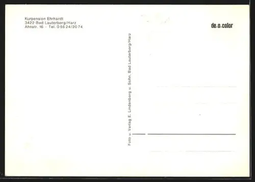 AK Bad Lauterberg /Harz, Kurpension Ehrhardt, Ahnstrasse 16, Aussen- und Innenansicht