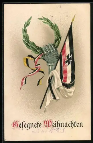 AK Eisenhandschuh mit Eichenkranz, Bänder des Zweibunds, Unsere Faust aus Eisen wird uns die Wege weisen