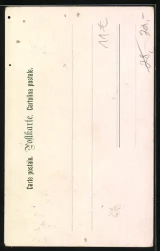 Künstler-AK Halt!, Schutzengel rettet Kind vor fallender Lampe