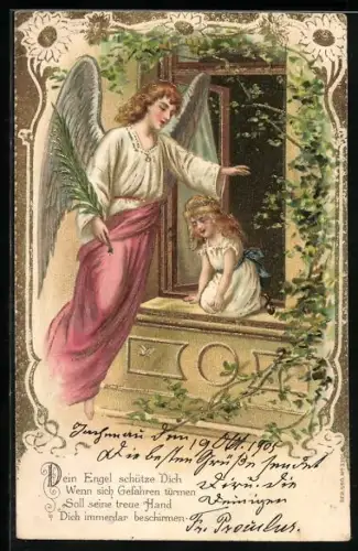 AK Schutzengel bewahrt ein Mädchen vorm Sturz aus dem Fenster