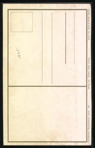 AK Leipzig, Ankunft der Messfremden im Alt-Leipziger Cafe-Garten