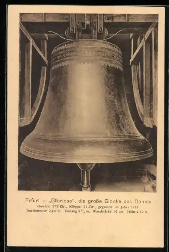 AK Erfurt, Dom, grosse Glocke Gloriosa