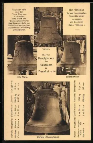 AK Frankfurt / Main, Hauptglocken des Kaiserdom