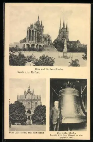 AK Erfurt, Dom u. St. Severinkirche, die grosse Glocke
